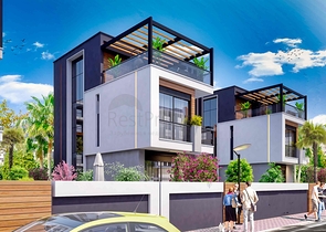 فلل في المجمع ، تخطيط 4 + 1 في منطقة دوشيميالتي-أنطاليا 