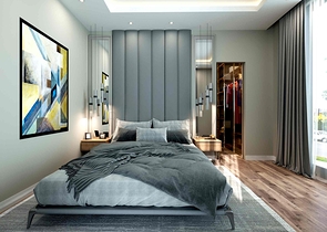 فلل في المجمع ، تخطيط 4 + 1 في منطقة دوشيميالتي-أنطاليا 