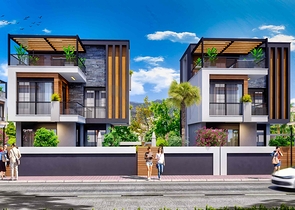 فلل في المجمع ، تخطيط 4 + 1 في منطقة دوشيميالتي-أنطاليا 