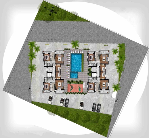 2 + 1 حمام سباحة شقة في كيبيز-منطقة أنطاليا