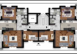 2 + 1 حمام سباحة شقة في كيبيز-منطقة أنطاليا