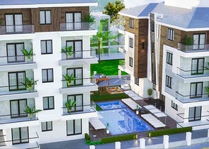 2 + 1 حمام سباحة شقة في كيبيز-منطقة أنطاليا