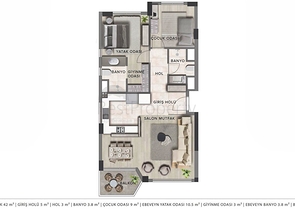 شقق دوبلكس 2+1 ، 3+1 و 4+1 في منطقة لارا أنطاليا 