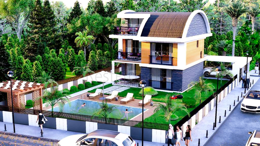 فيلا 4 + 1 في منطقة بيليك أنطاليا 