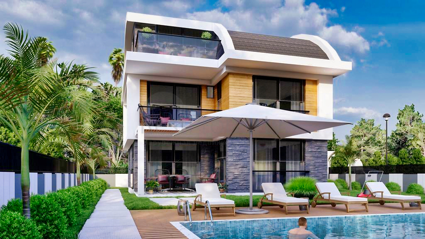 فيلا 4 + 1 في منطقة بيليك أنطاليا 