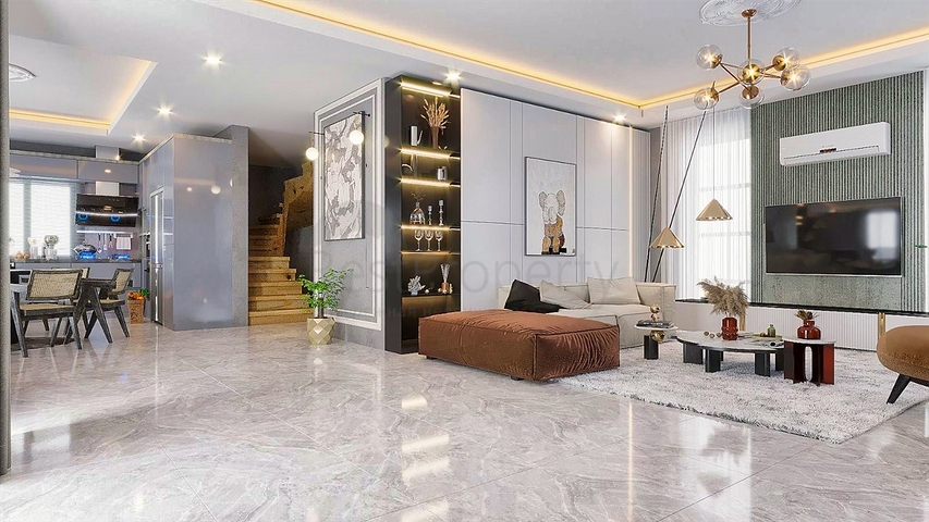 فيلا 4 + 1 في منطقة بيليك أنطاليا 