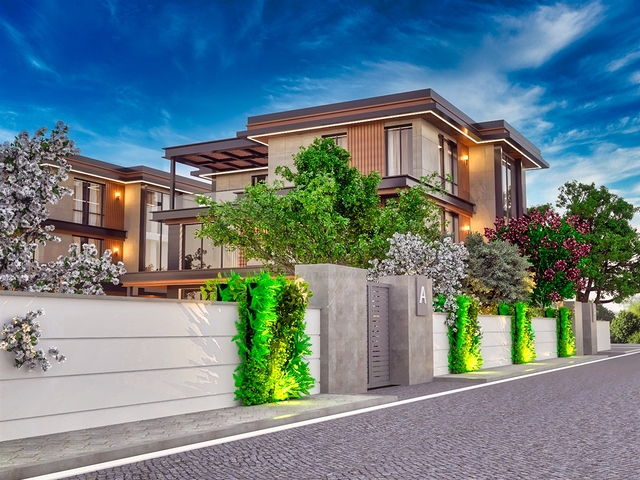 فيلا في مجمع تخطيط 9 + 2 في منطقة دوشيميالتي-أنطاليا 