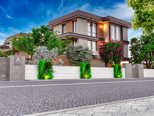 فيلا في مجمع تخطيط 9 + 2 في منطقة دوشيميالتي-أنطاليا 