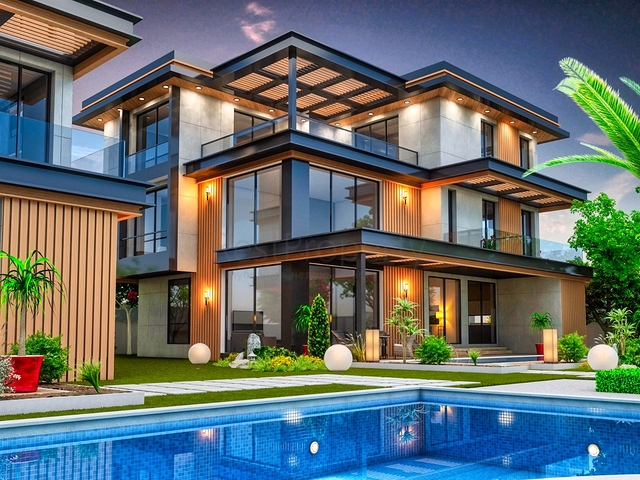 فيلا في مجمع تخطيط 9 + 2 في منطقة دوشيميالتي-أنطاليا 