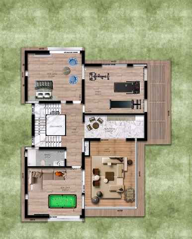 فيلا في مجمع تخطيط 9 + 2 في منطقة دوشيميالتي-أنطاليا 