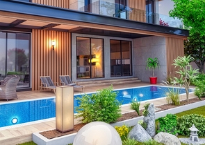 فيلا في مجمع تخطيط 9 + 2 في منطقة دوشيميالتي-أنطاليا 