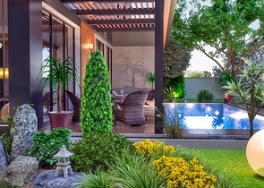 فيلا في مجمع تخطيط 9 + 2 في منطقة دوشيميالتي-أنطاليا 