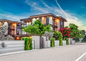 فيلا في مجمع تخطيط 9 + 2 في منطقة دوشيميالتي-أنطاليا 