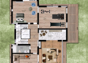 فيلا في مجمع تخطيط 9 + 2 في منطقة دوشيميالتي-أنطاليا 