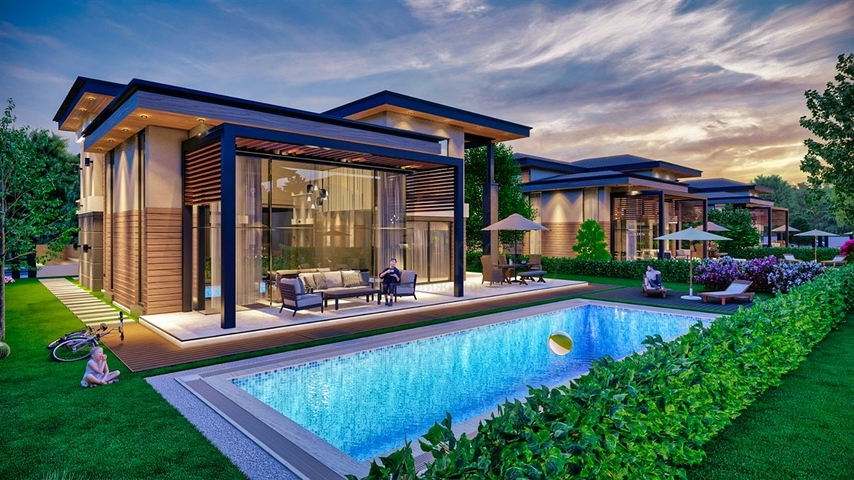 فلل 5 + 1 في منطقة دوشيميالتي-أنطاليا