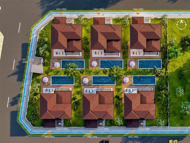 فلل 5 + 1 في منطقة دوشيميالتي-أنطاليا