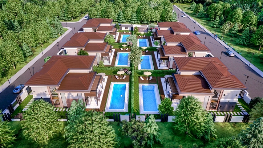 فلل 5 + 1 في منطقة دوشيميالتي-أنطاليا