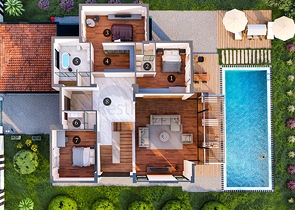 فلل 5 + 1 في منطقة دوشيميالتي-أنطاليا