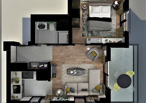 شقق 1+1 في التينتاس-منطقة أنطاليا 