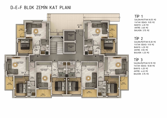 شقق 1+1 و 2+1 في منطقة بيليك أنطاليا