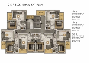شقق 1+1 و 2+1 في منطقة بيليك أنطاليا