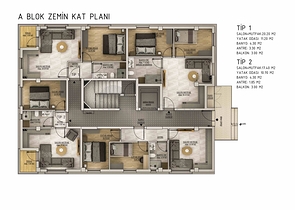 شقق 1+1 و 2+1 في منطقة بيليك أنطاليا