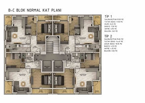 شقق 1+1 و 2+1 في منطقة بيليك أنطاليا