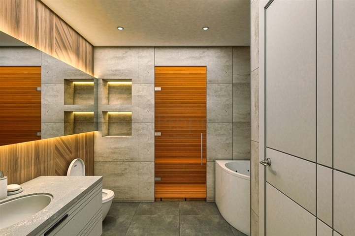 شقق دوبلكس 2 + 1 في حي البرسيمون-أنطاليا