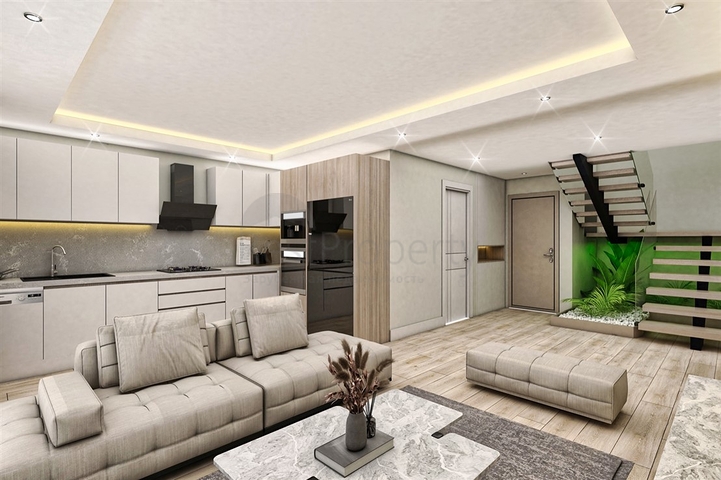 شقق دوبلكس 2 + 1 في حي البرسيمون-أنطاليا