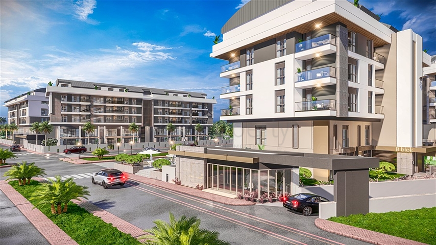 شقق دوبلكس 2 + 1 في حي البرسيمون-أنطاليا