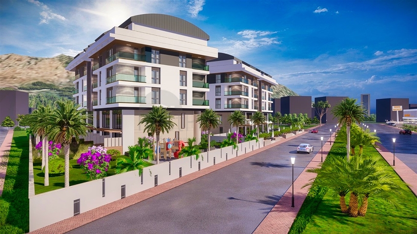 شقق دوبلكس 2 + 1 في حي البرسيمون-أنطاليا