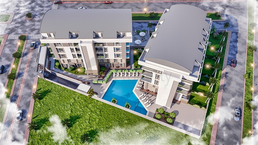 شقق دوبلكس 2 + 1 في حي البرسيمون-أنطاليا