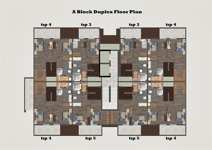شقق دوبلكس 2 + 1 في حي البرسيمون-أنطاليا