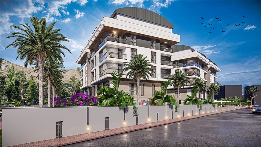 شقق دوبلكس 2 + 1 في حي البرسيمون-أنطاليا