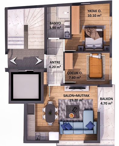 شقق بتصميم 1+1 و 2+1 في منطقة كيزيلاريك - أنطاليا الصغيرة 