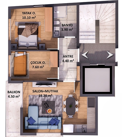 شقق بتصميم 1+1 و 2+1 في منطقة كيزيلاريك - أنطاليا الصغيرة 