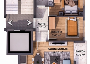 شقق بتصميم 1+1 و 2+1 في منطقة كيزيلاريك - أنطاليا الصغيرة 