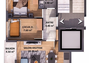 شقق بتصميم 1+1 و 2+1 في منطقة كيزيلاريك - أنطاليا الصغيرة 