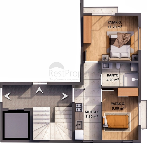 شقق 1+1 في كيبيز-منطقة أنطاليا 