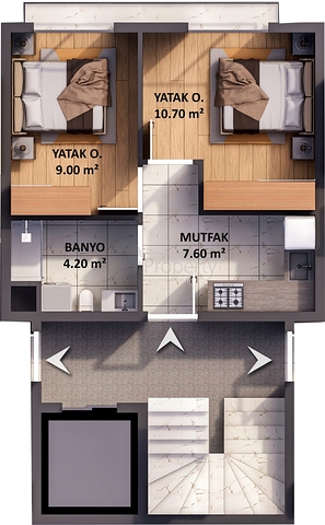 شقق 1+1 في كيبيز-منطقة أنطاليا 