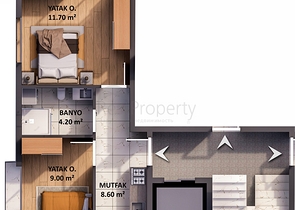 شقق 1+1 في كيبيز-منطقة أنطاليا 