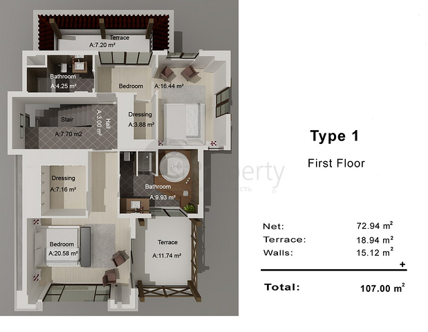 فيلات في حي هاجيسكيلر-أنطاليا
