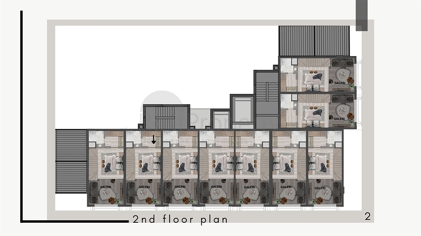 شقق 1+1 في كيبيز-منطقة أنطاليا 