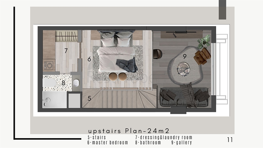 شقق 1+1 في كيبيز-منطقة أنطاليا 