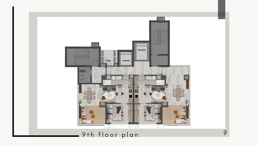 شقق 1+1 في كيبيز-منطقة أنطاليا 