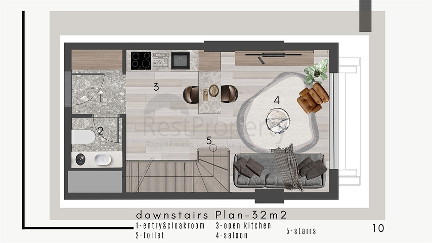 شقق 1+1 في كيبيز-منطقة أنطاليا 