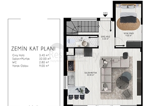 شقة 4+1 في التينتاس-منطقة أنطاليا 
