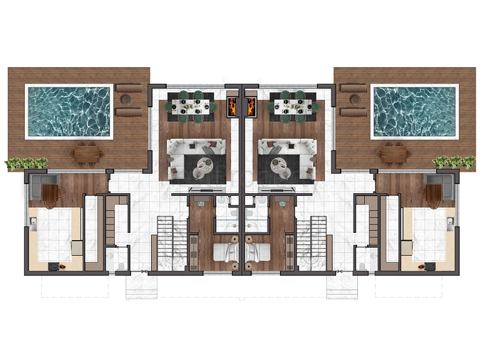 فلل 4 + 1 في دوشيميالتي-منطقة أنطاليا 