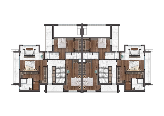 فلل 4 + 1 في دوشيميالتي-منطقة أنطاليا 