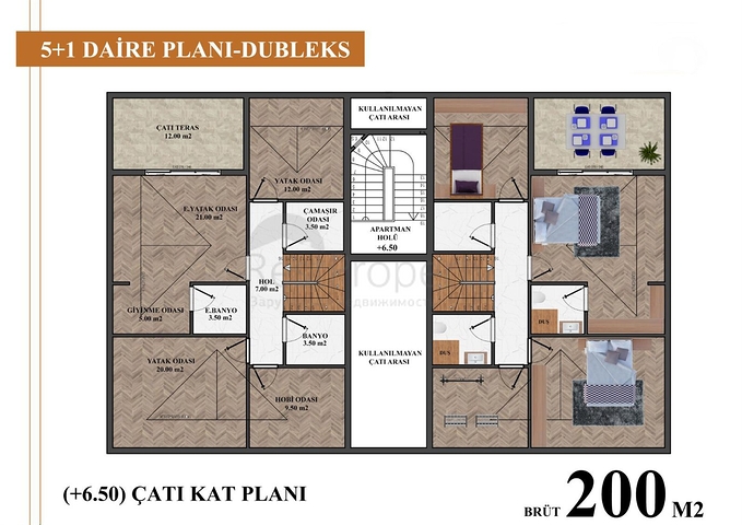 شقة 2+1 في كيمير-منطقة أنطاليا 